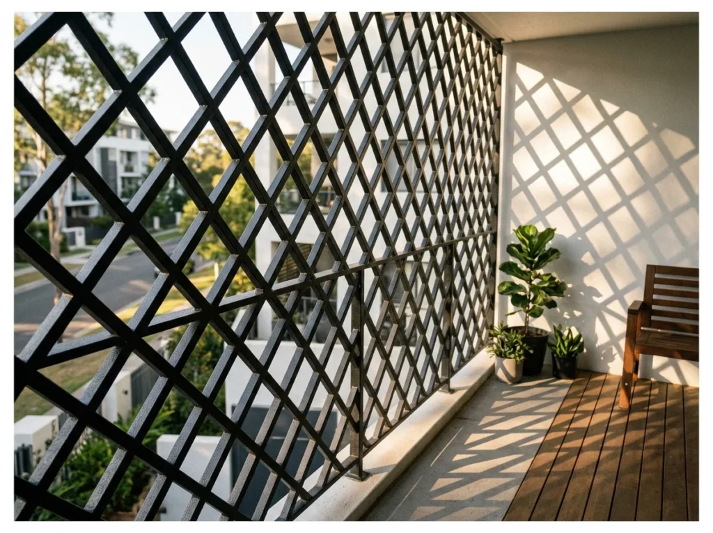 Diagonal Lattice Steel Grill