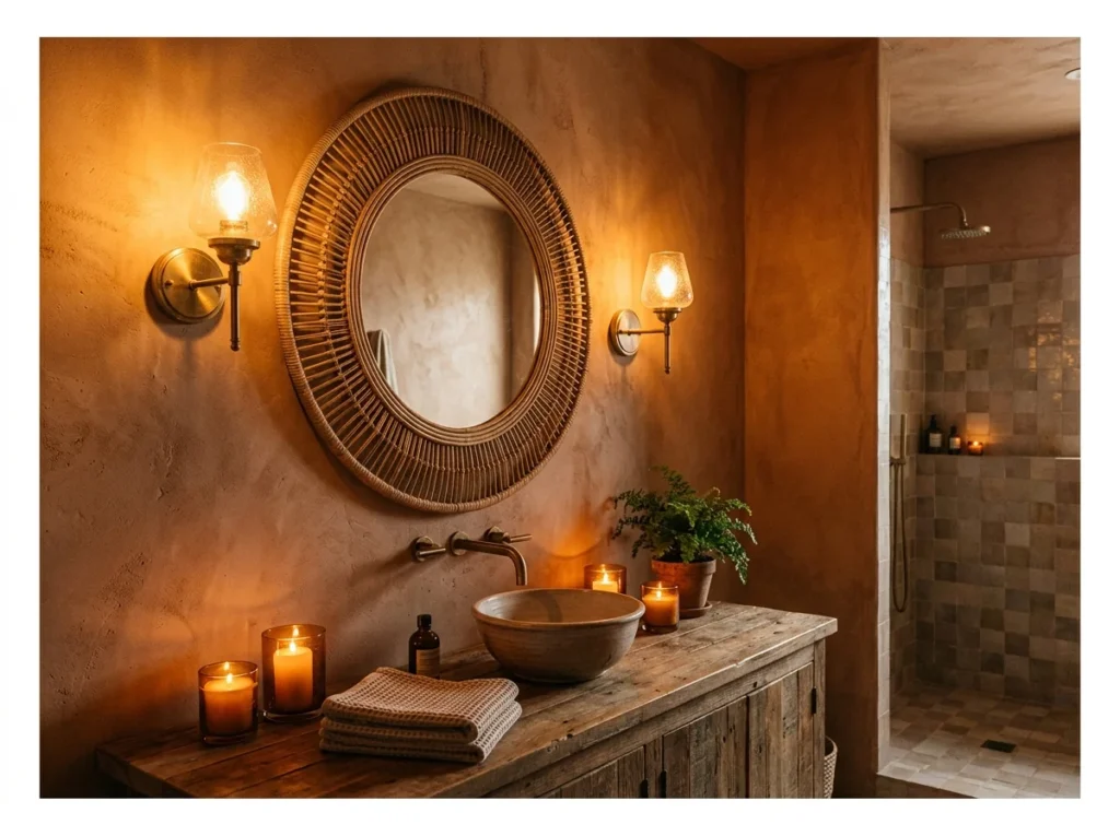 Warm Amber Bathroom Lighting