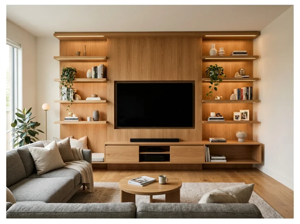 Built-In Floor-to-Ceiling Entertainment Wall