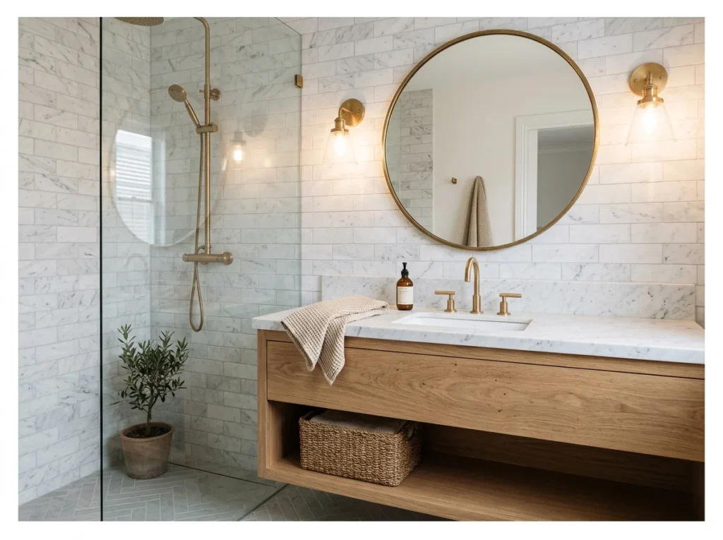 White Marble with Warm Accents