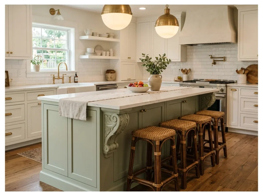 Corbels on the Kitchen Island