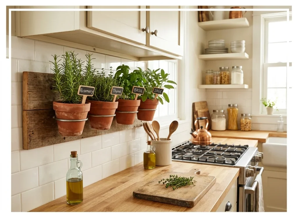 Farmhouse Kitchen Herb Wall