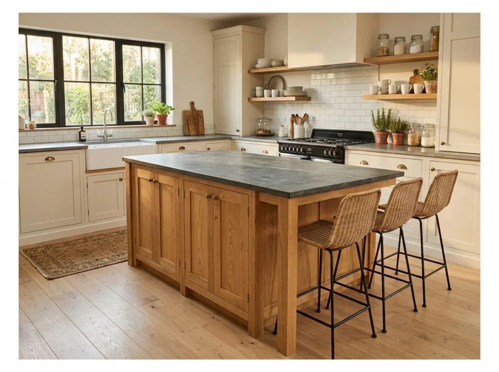 Natural Timber Kitchen Island