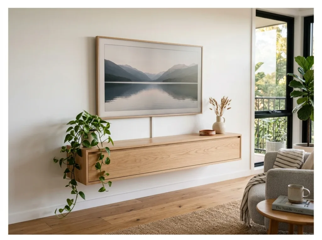 Floating Timber TV Console
