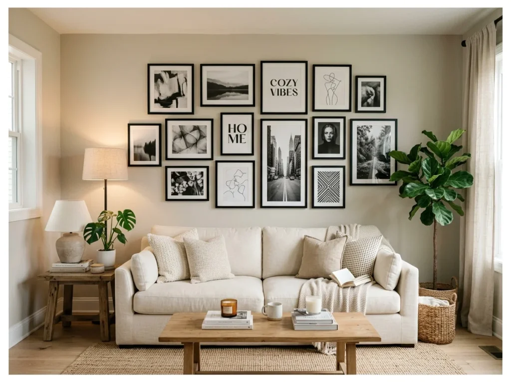 Gallery Wall in Black and White