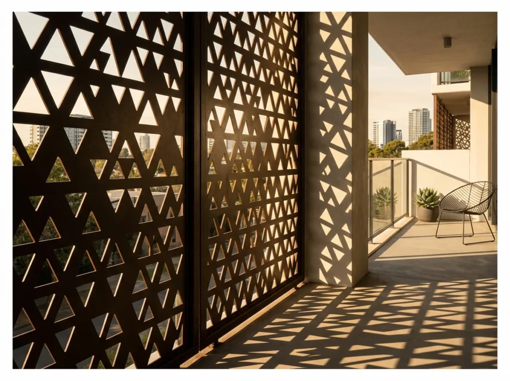 Geometric Pattern Cut Metal Panel