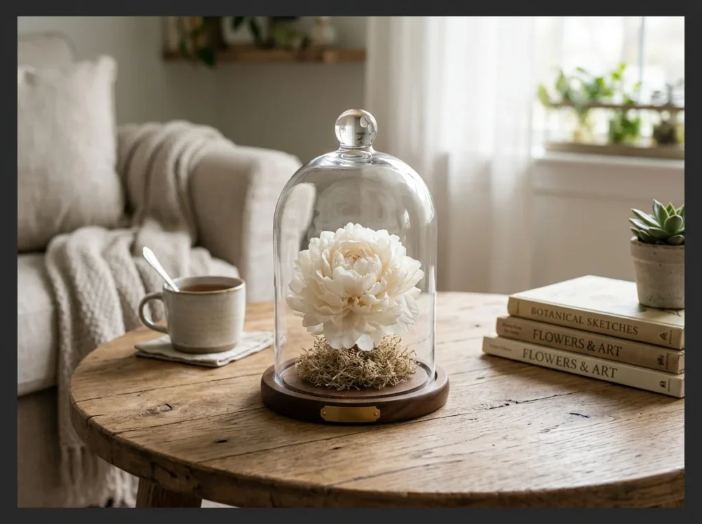 Glass Cloche with a Single Treasure