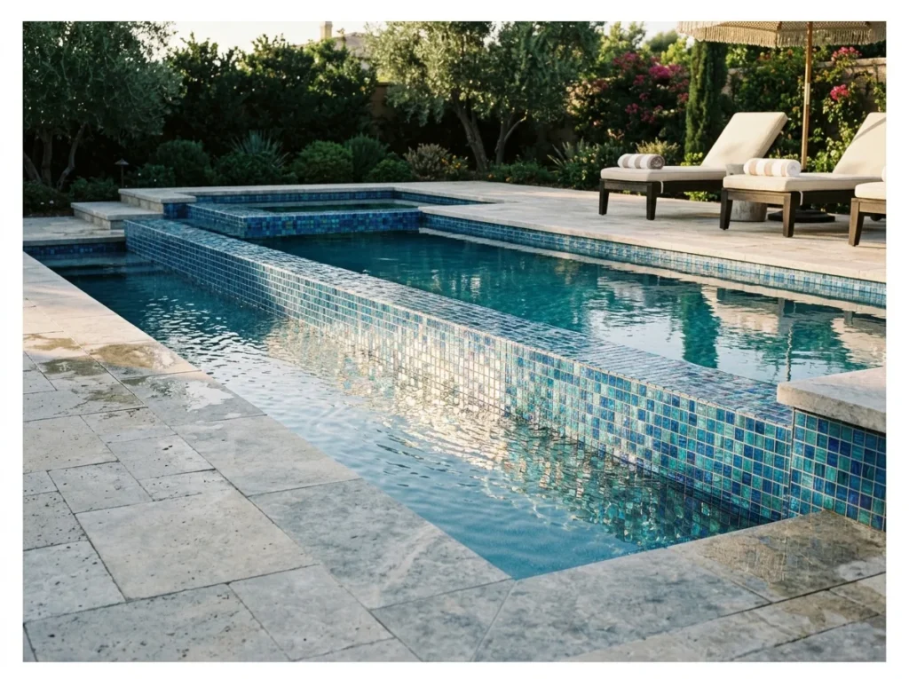 Glass Tile Waterline Accent