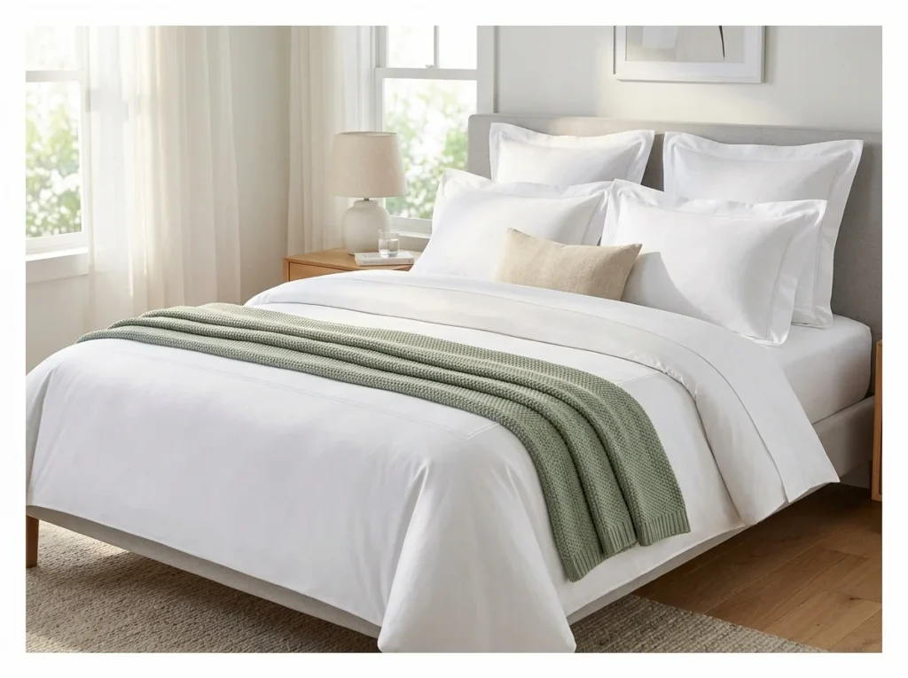 Hotel-Quality White Linen Bedding