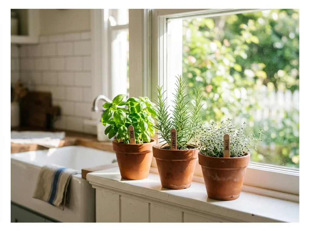 Small Herb Garden on the Sill