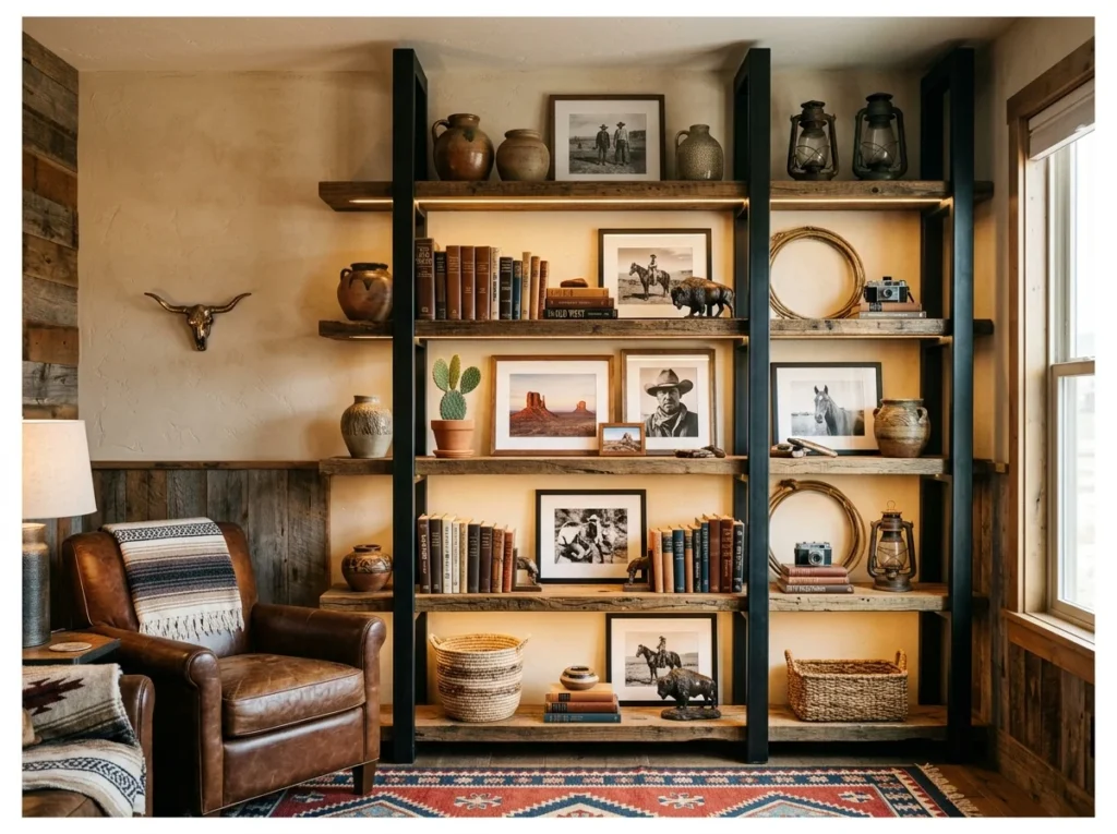 Industrial Metal and Wood Shelving