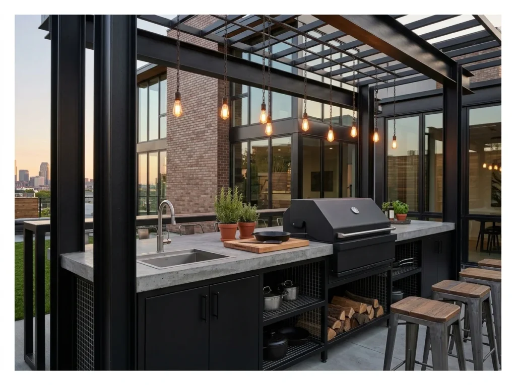 Industrial Outdoor Kitchen