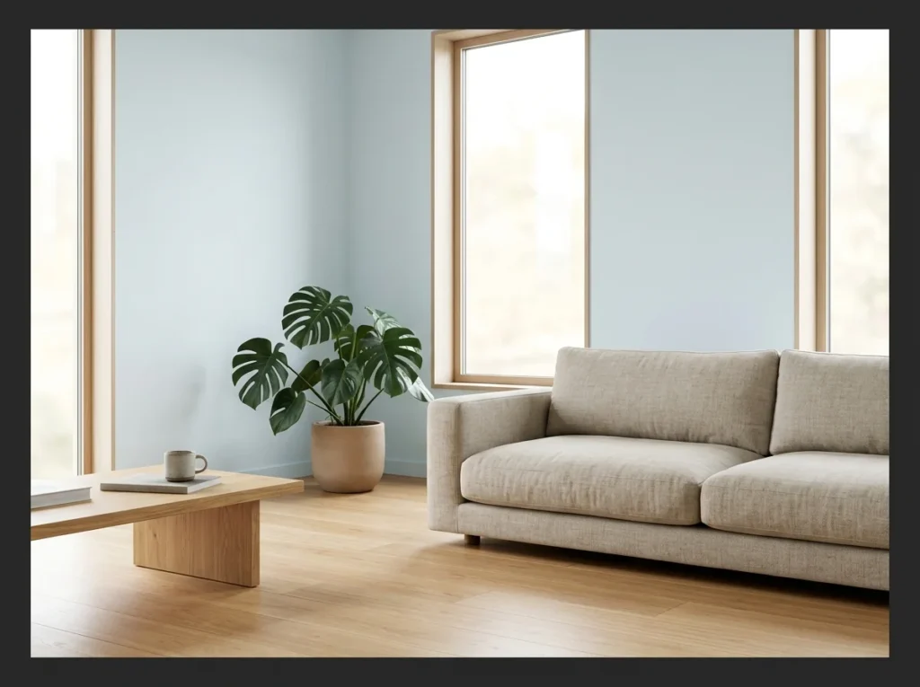 Japandi Light Blue with Natural Materials