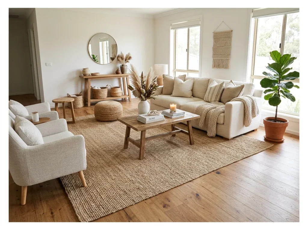 Neutral Jute or Sisal Area Rug