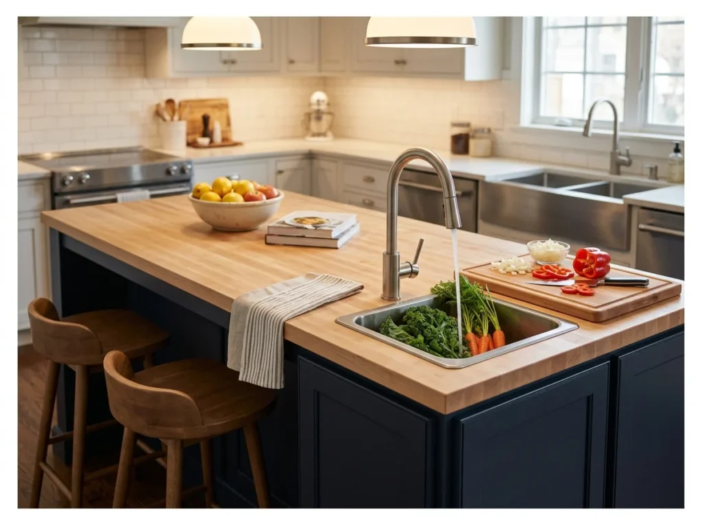 Kitchen Island with Prep Sink