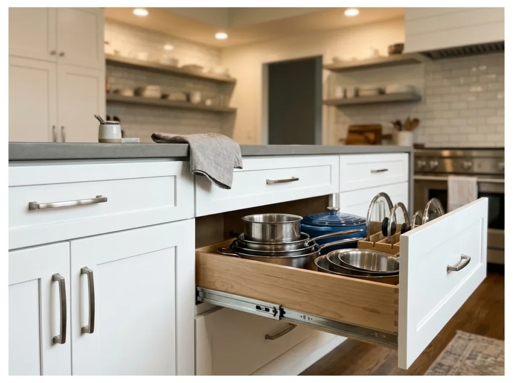 Kitchen Island with Pull-Out Storage