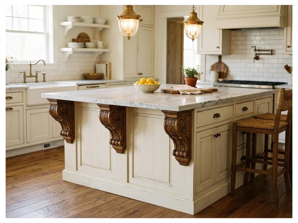 Kitchen Island with Corbels