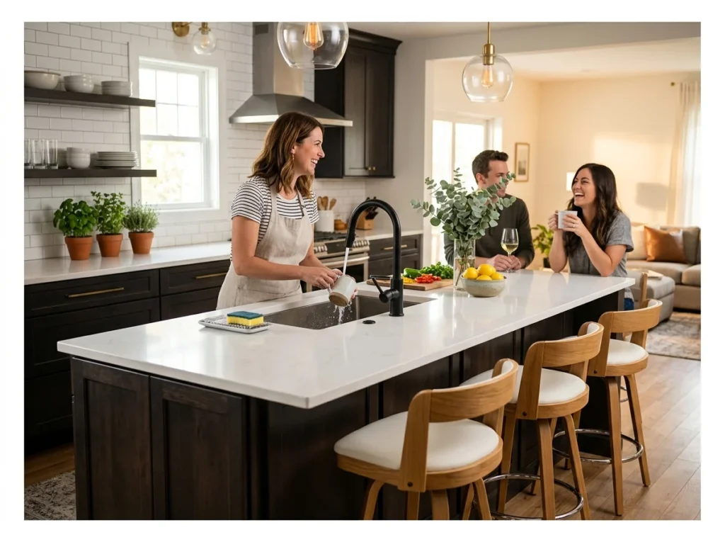 Island with Built-In Sink