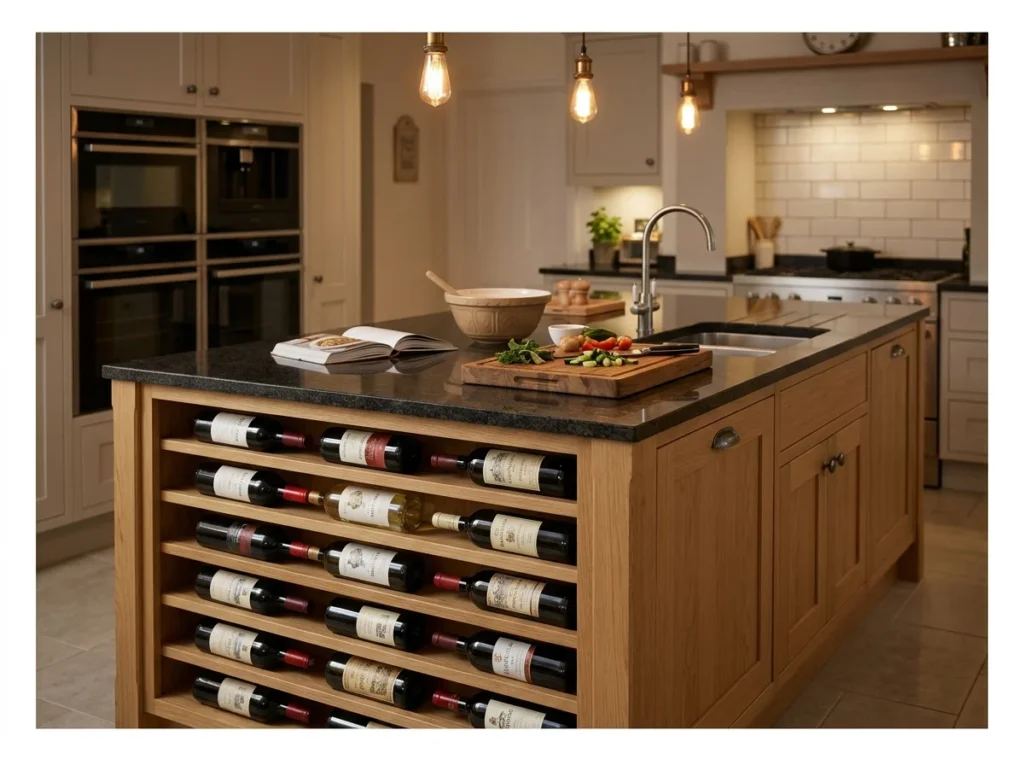 Kitchen Island with Built-In Wine Rack