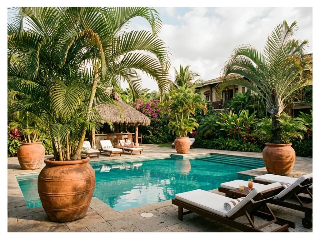 Large Potted Palms for Tropical Framing