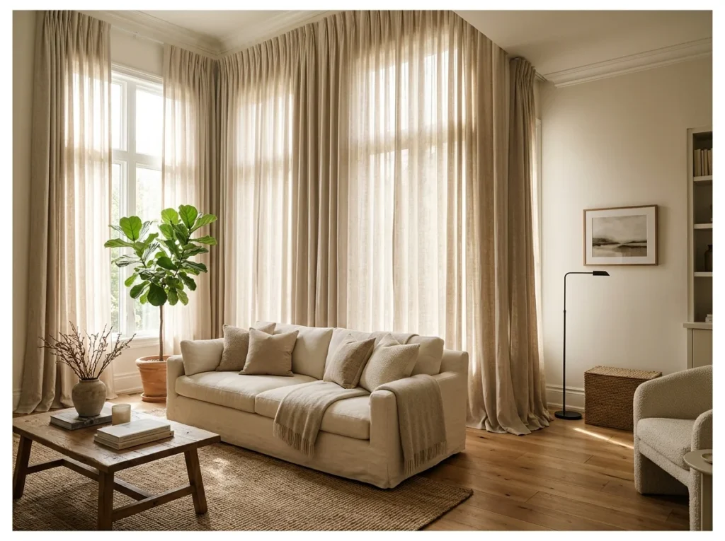 Floor-to-Ceiling Linen Curtains