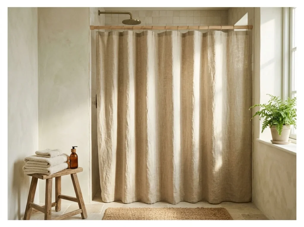 Natural Linen Shower Curtain