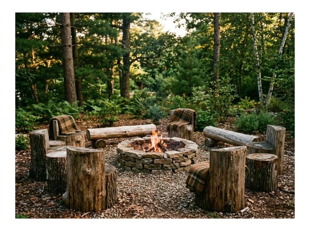 Log and Tree Stump Seating