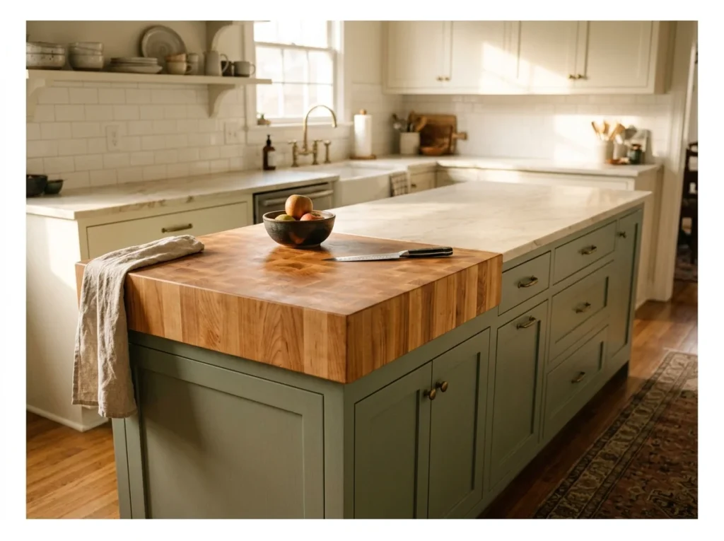 Butcher Block Countertop Section