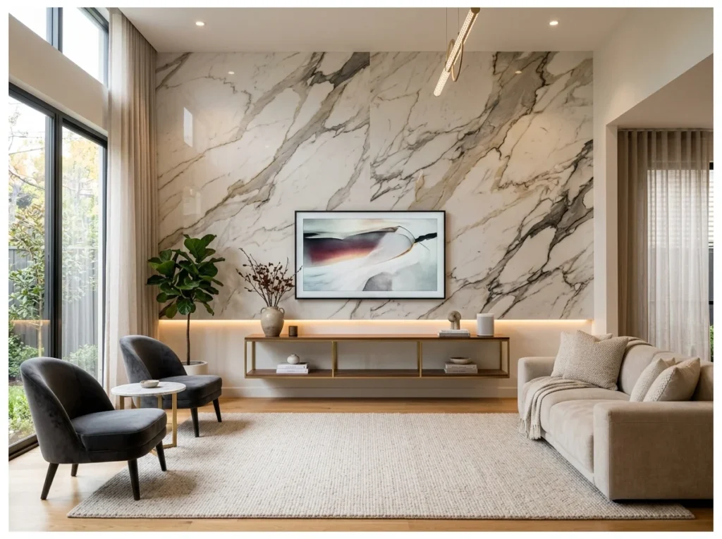 Marble Effect TV Wall