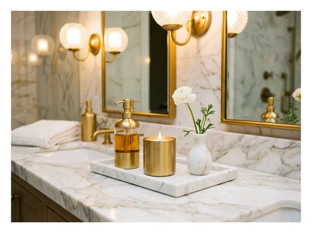 Layered Marble and Gold Accessories