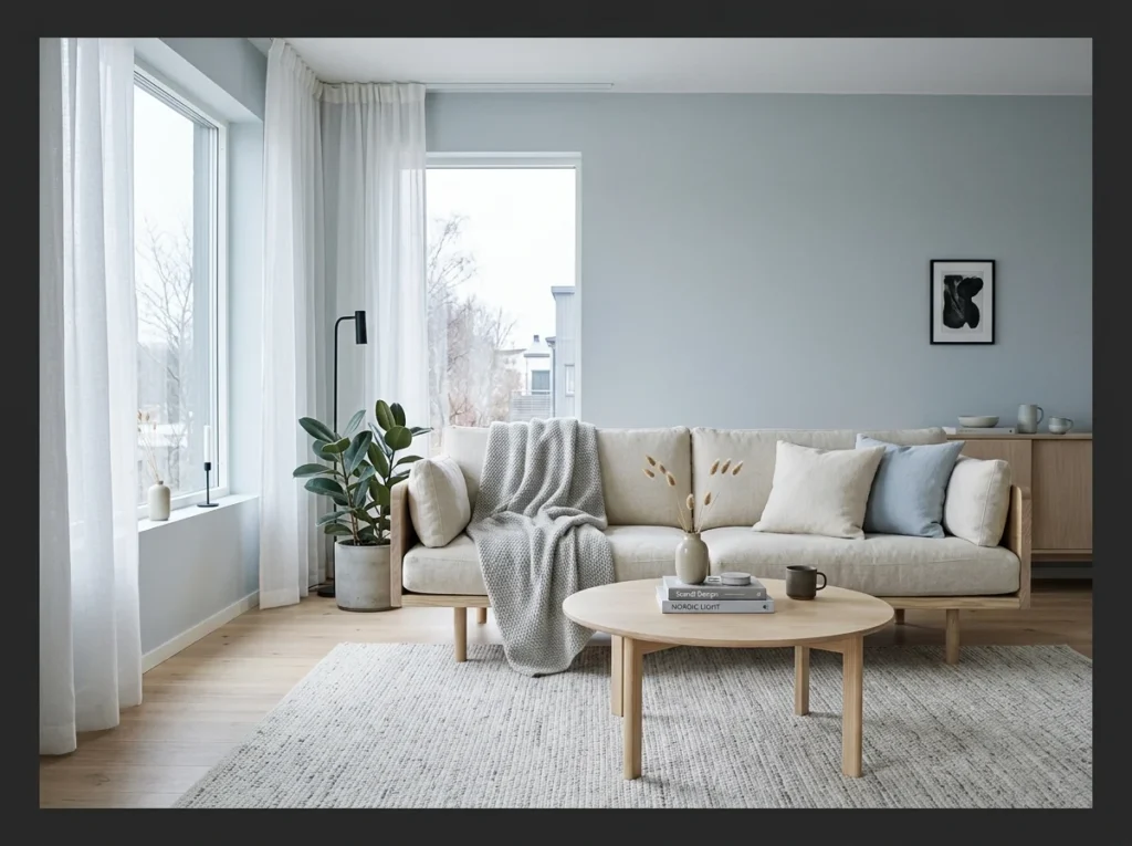 Scandinavian Light Blue with Blonde Wood