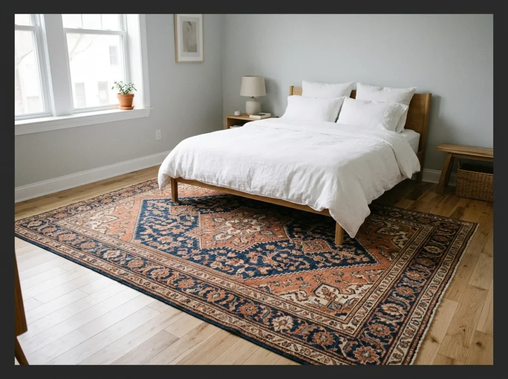 Light Gray with Patterned Rug Feature