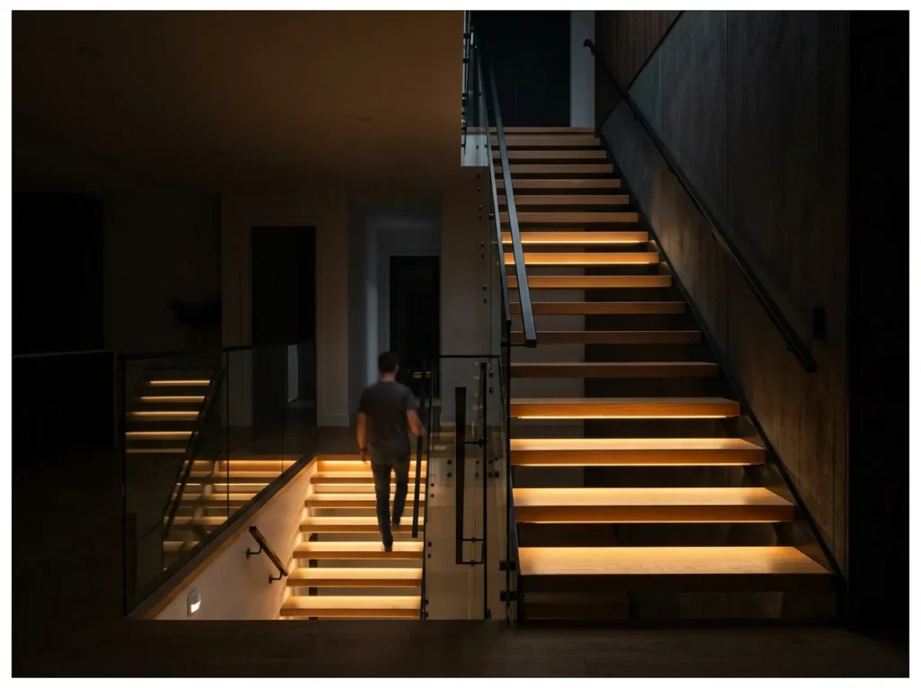 Smart Motion-Sensor Staircase Lighting