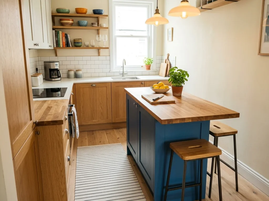 Narrow Kitchen Island for Small Spaces