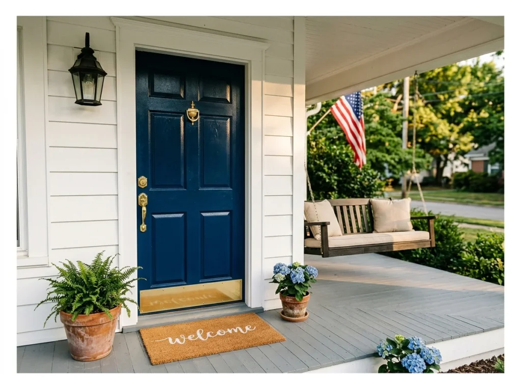 Painted Front Door in a Bold Color