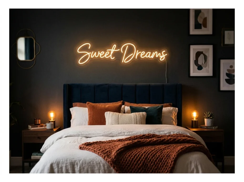 Neon Sign Above the Bed