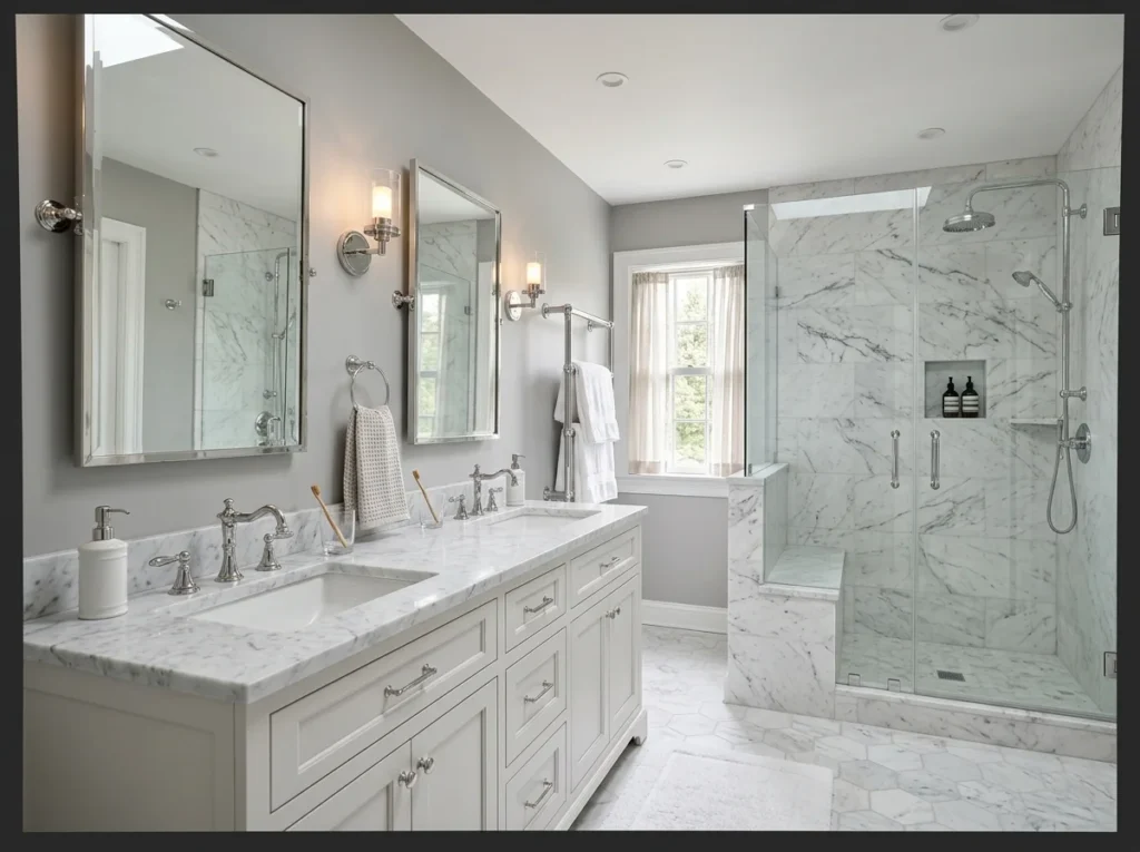 Soft Gray and White Marble Combination