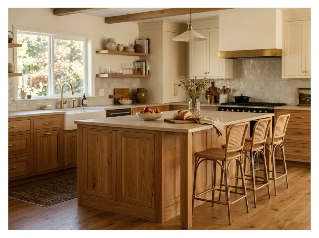 Natural Timber Kitchen Island