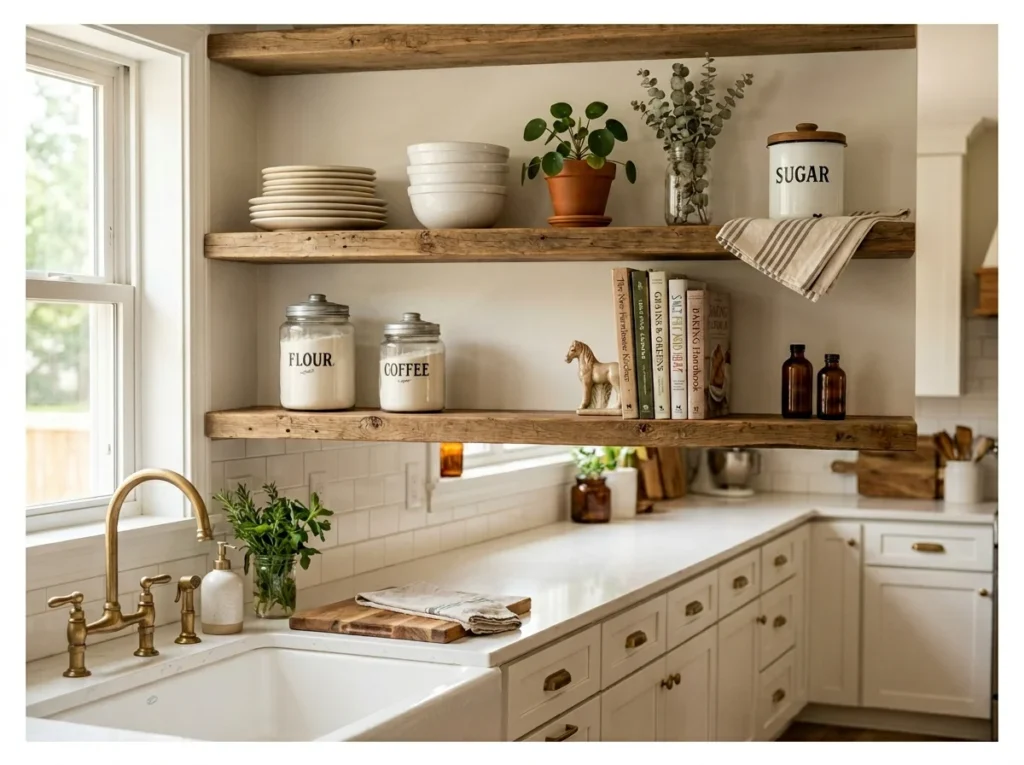 Open Shelving with Styled Display
