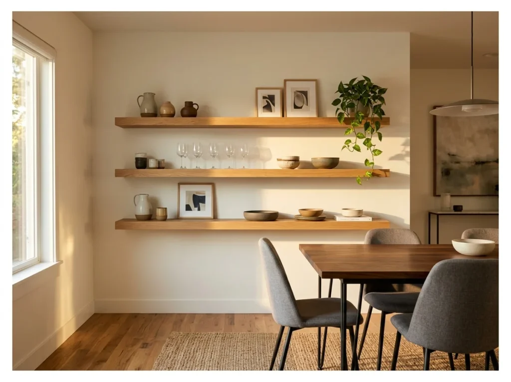 Open Shelving Display Wall