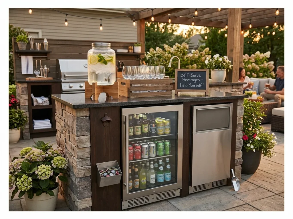 Outdoor Kitchen with Beverage Center
