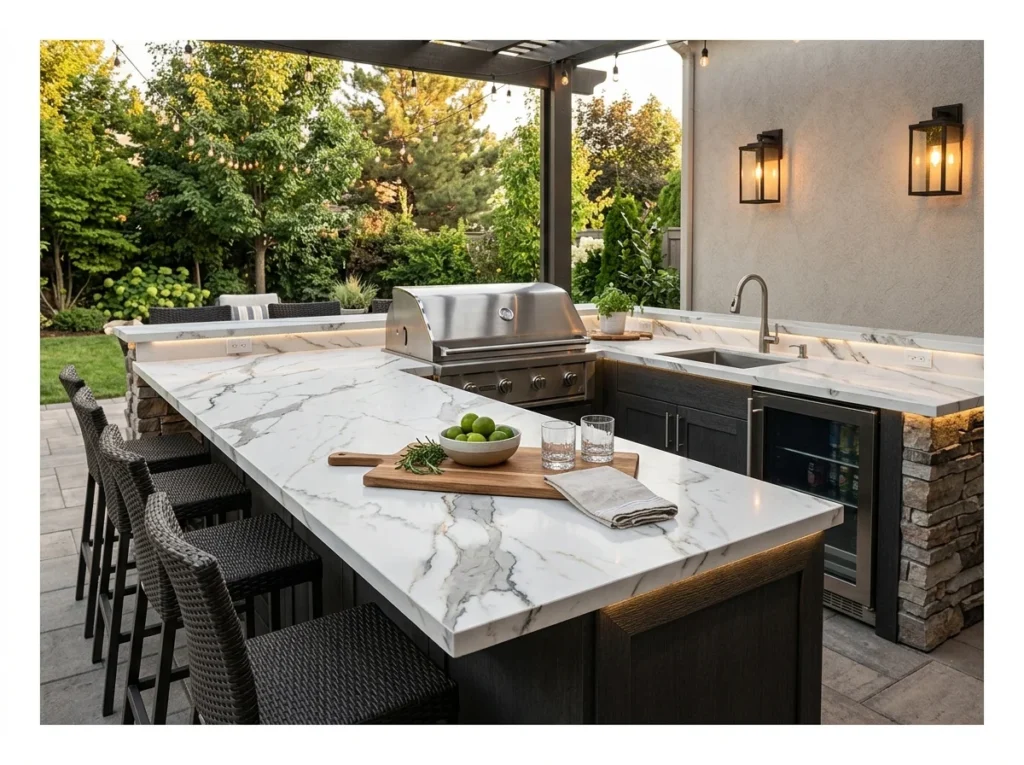 Marble-Look Porcelain Counter