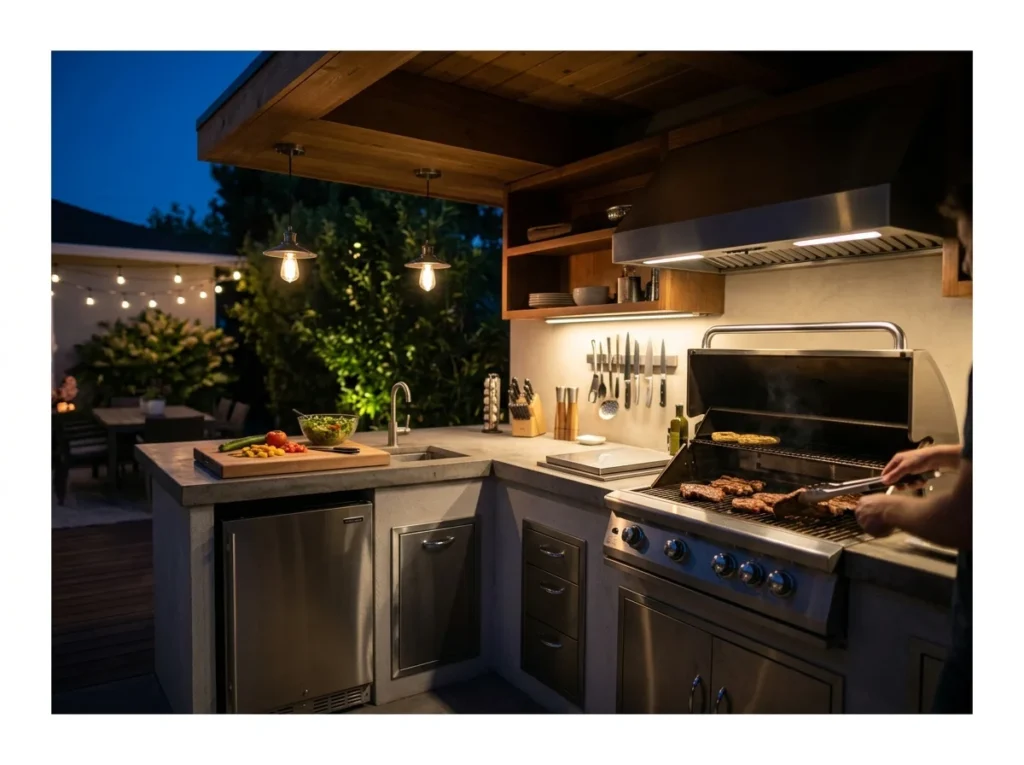 Outdoor Kitchen with Task Lighting