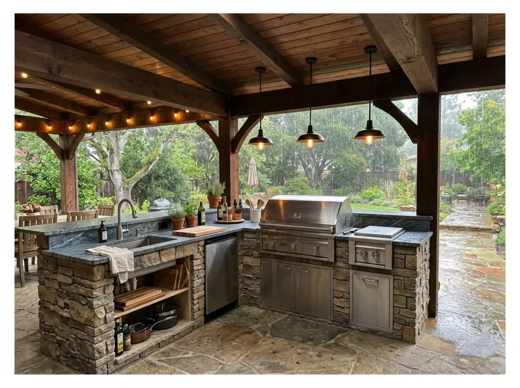 Covered Patio Outdoor Kitchen