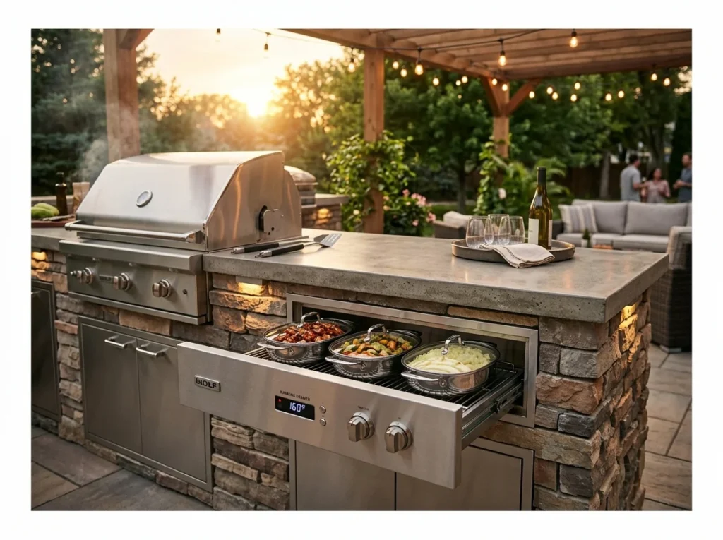 Outdoor Kitchen with Warming Drawer