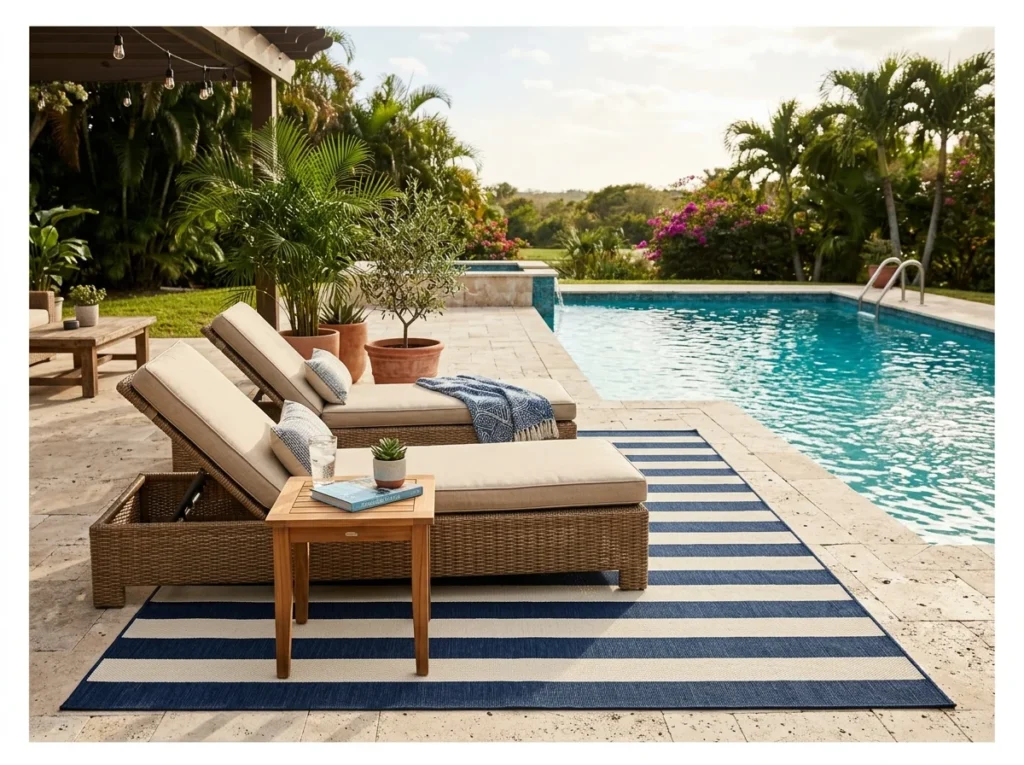 Outdoor Rug on the Pool Deck