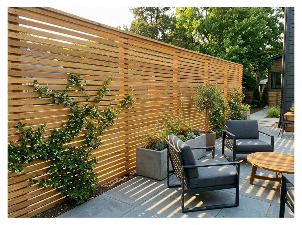 Wooden Slat Privacy Screen