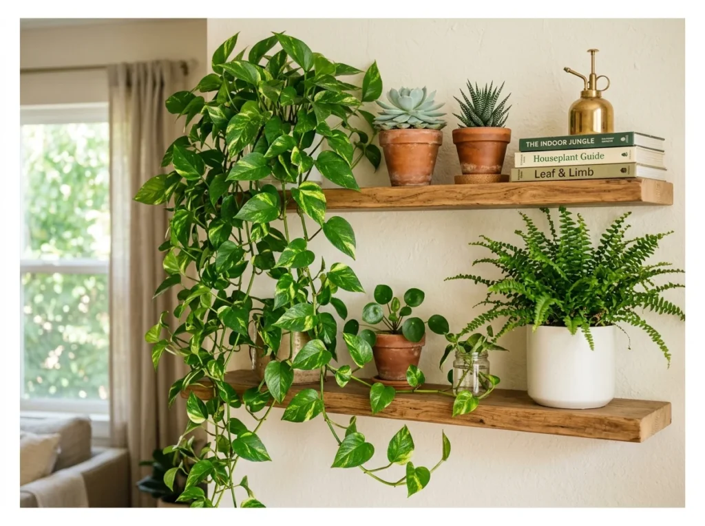 Plant-Heavy Shelf Display