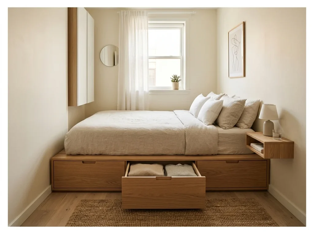 Platform Bed with Under-Bed Storage