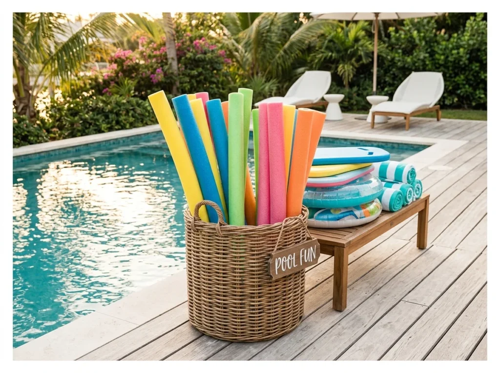 Decorative Pool Noodle and Float Storage